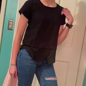 ☆Black Short Sleeve Blouse☆